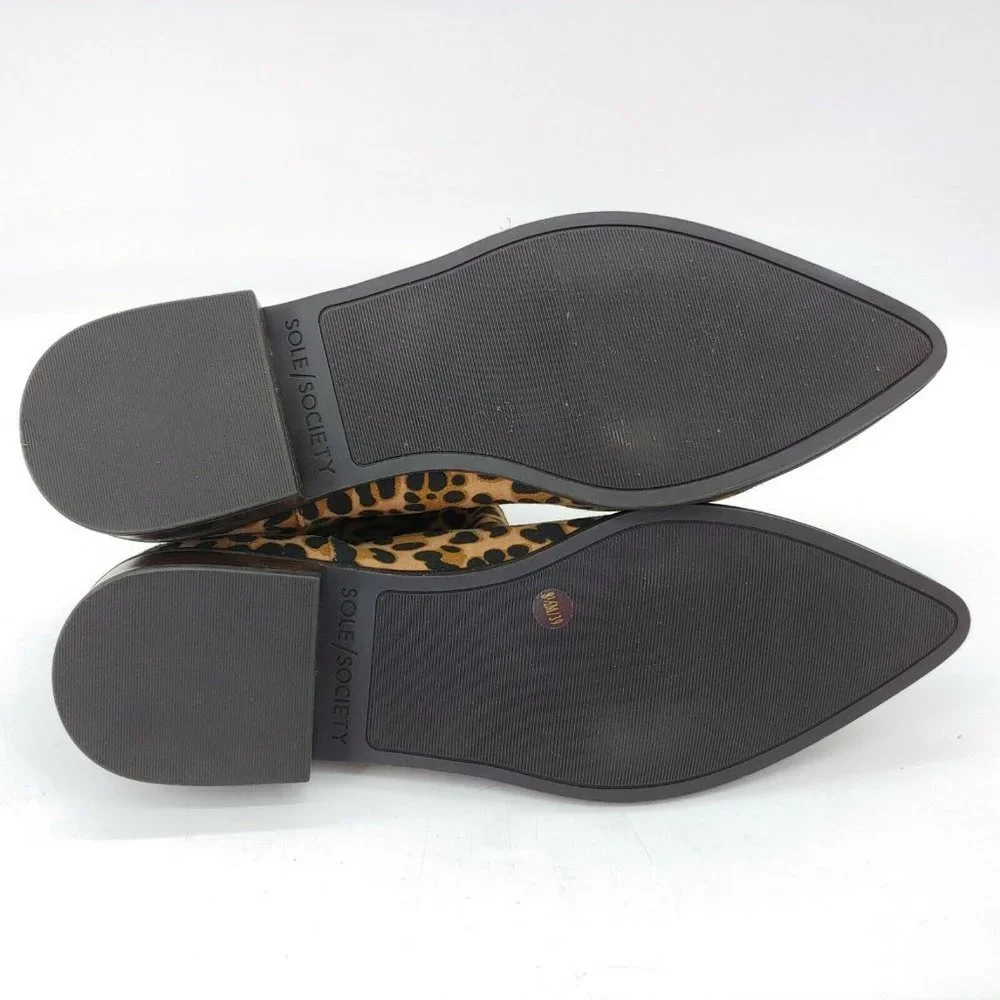 Sole Society Cadyna Suede Leopard Ankle Boot‎ 8.5